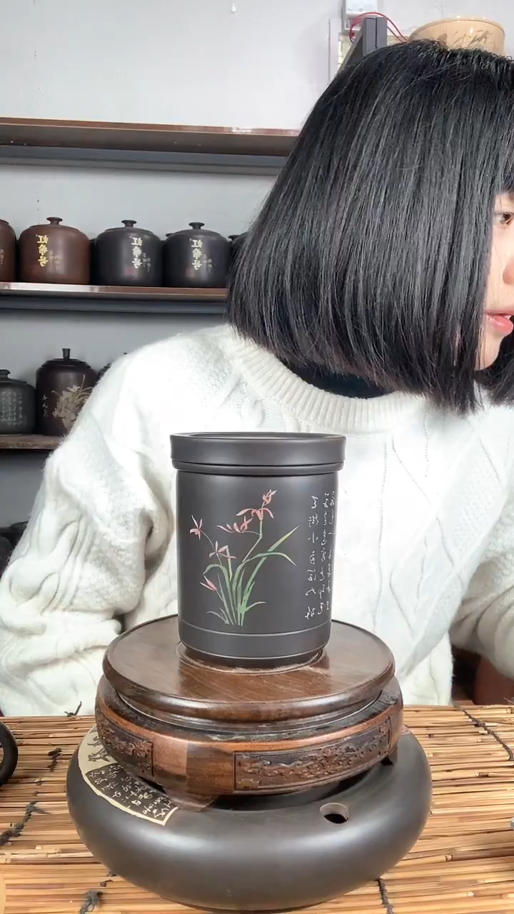 【闪购商品】罐微瑕手工彩填办公杯带茶漏