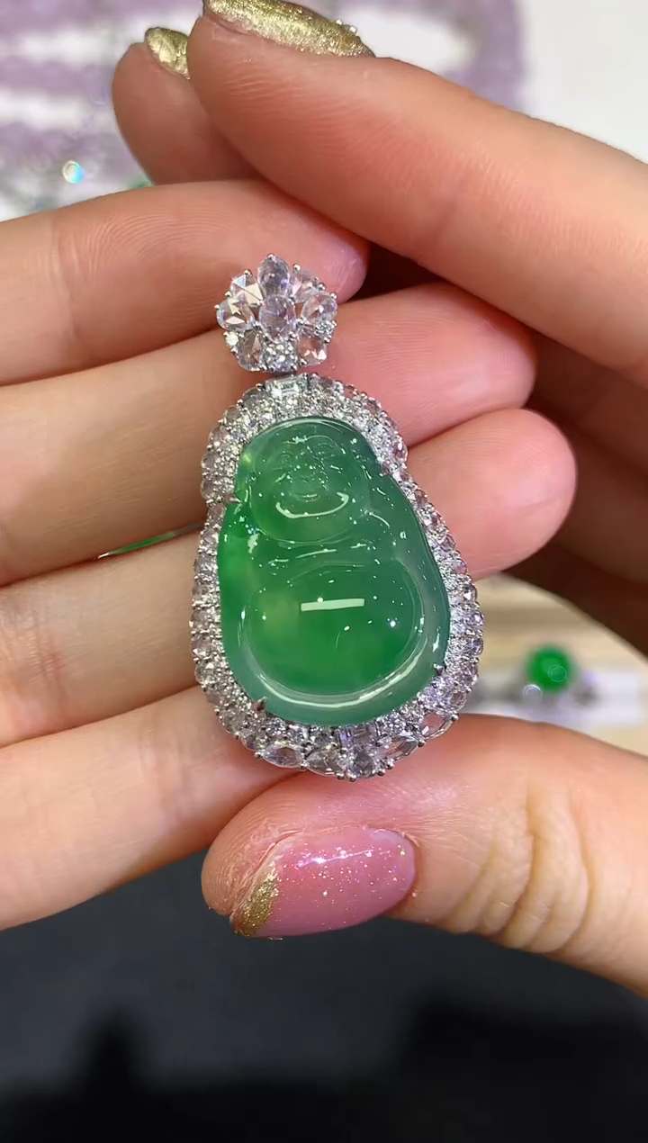 【闪购商品】翡翠颈饰18K金镶嵌团购51