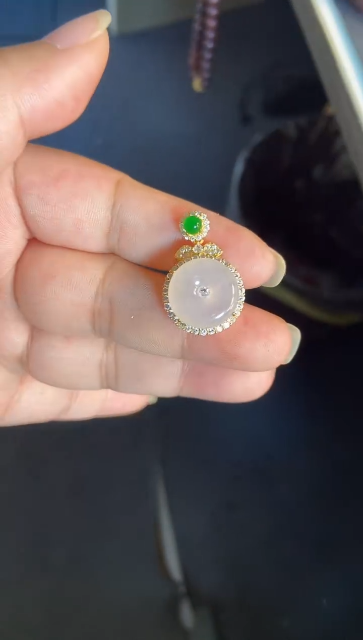 吊坠(不含链)银S925镶嵌翡翠1