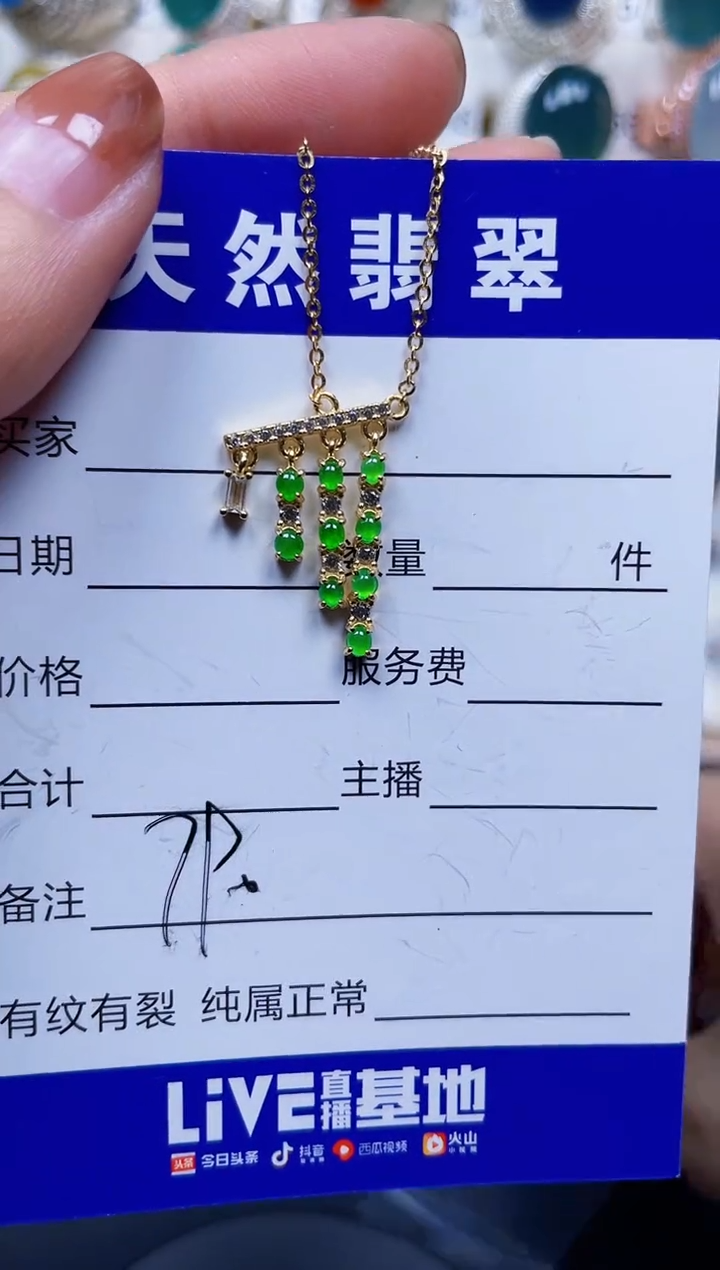 颈饰银S925镶嵌翡翠790