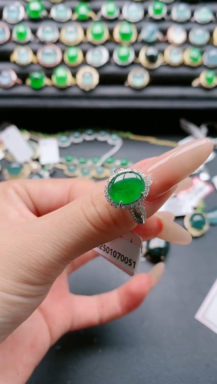 【闪购商品】翡翠戒指银S925镶嵌1111