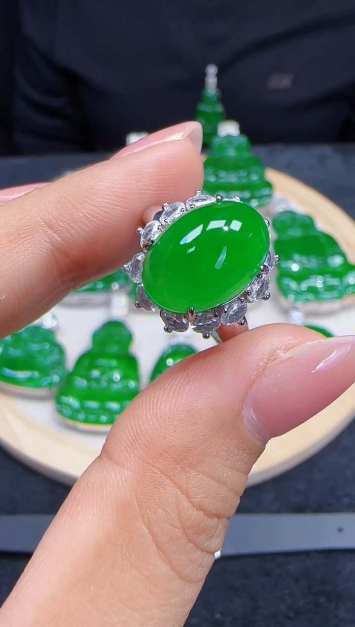 未镶嵌定制翡翠翡翠戒指4