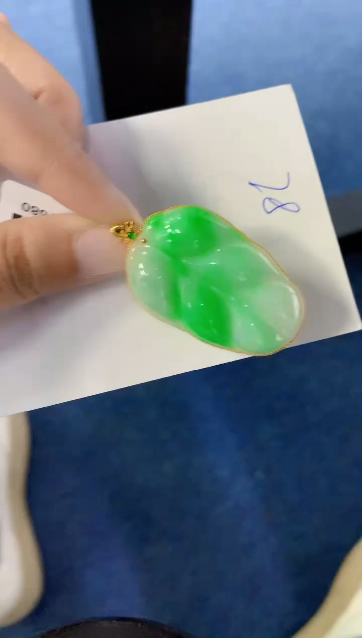 翡翠18K金镶嵌颈饰000000000