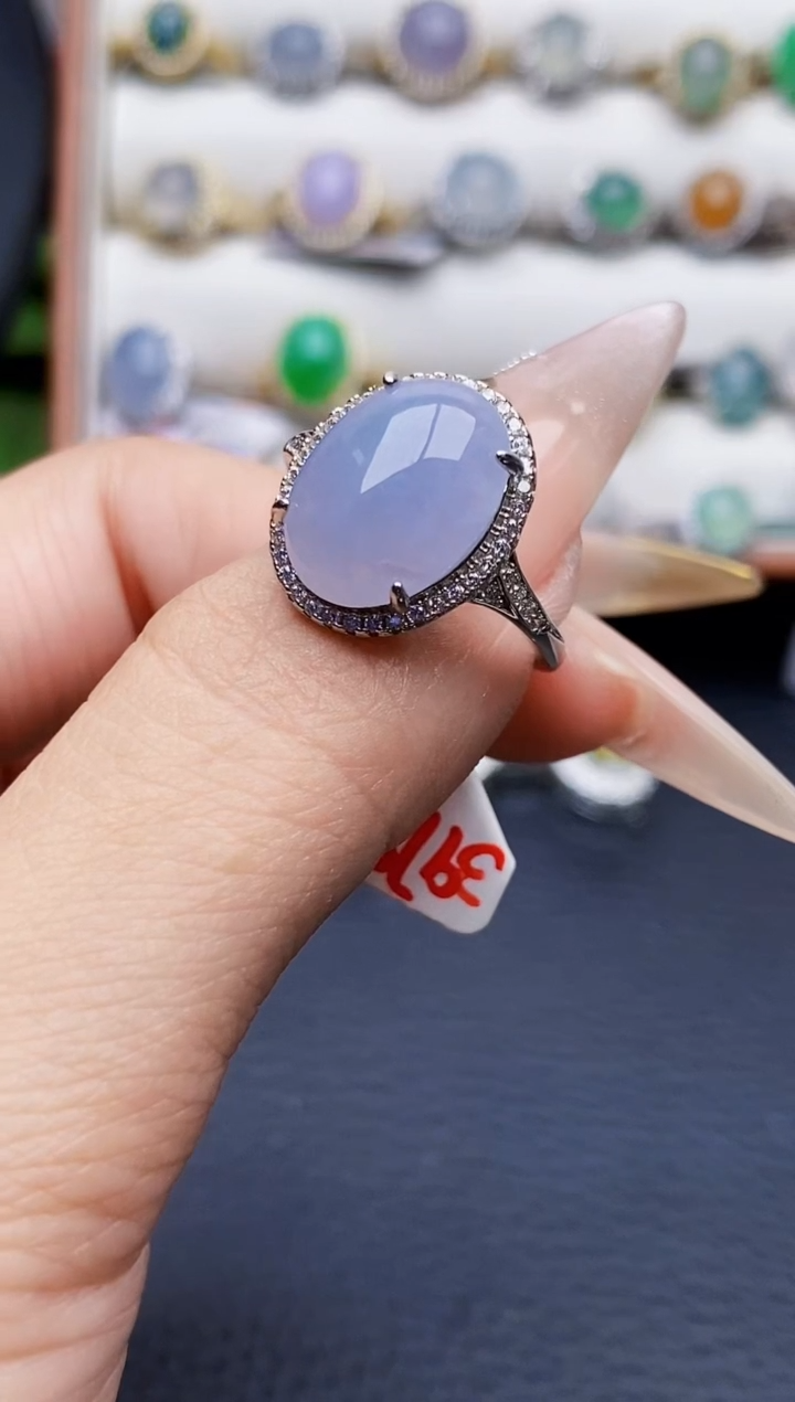 银S925镶嵌戒指翡翠3754