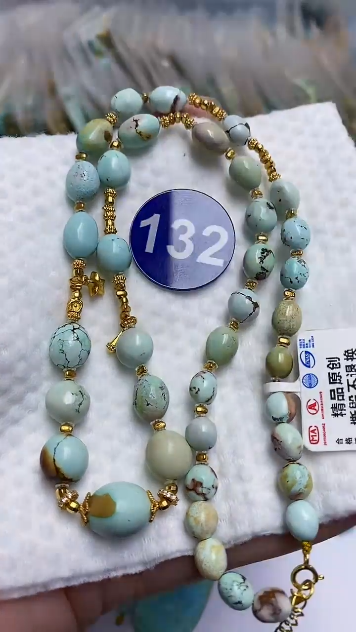 【闪购商品】绿松石项链银S925镶嵌132