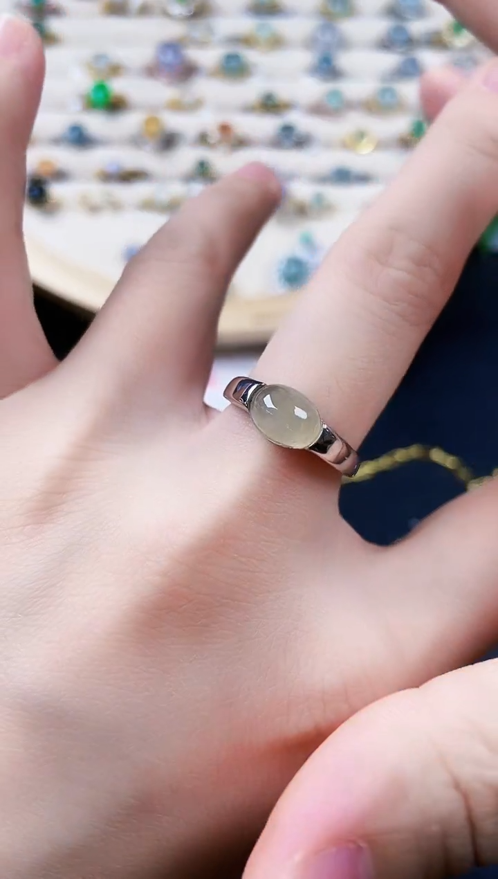 【闪购商品】翡翠戒指银S925镶嵌52424244