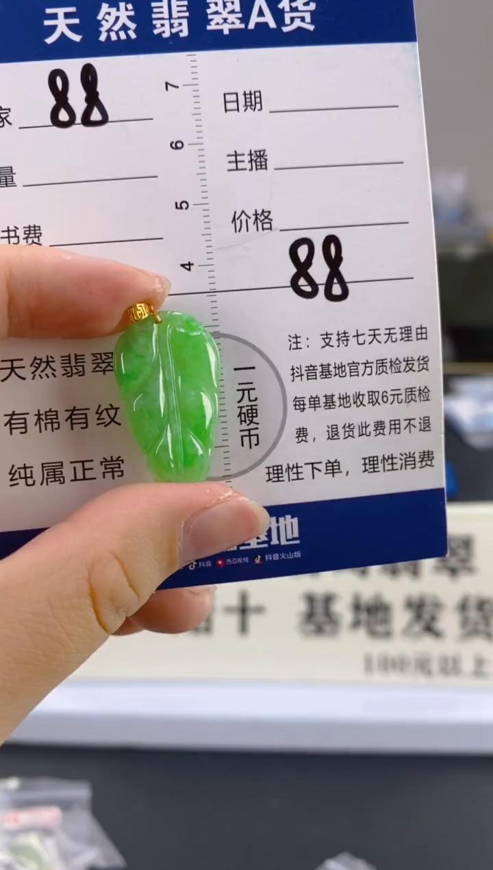【闪购商品】翡翠颈饰18K金镶嵌天然A货翡翠