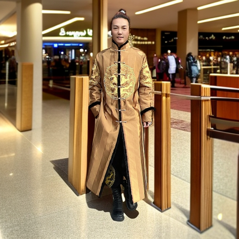 原创刺绣龙大衣外套国风