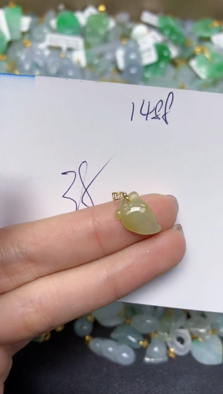 【闪购商品】翡翠颈饰18K金镶嵌 天然翡翠A货