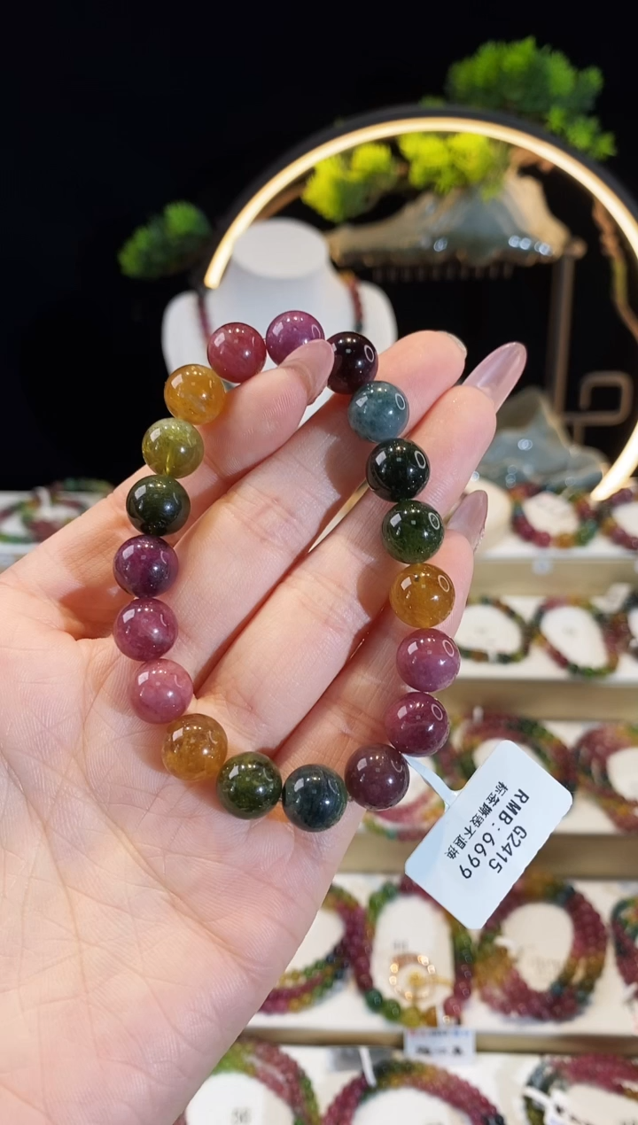 【闪购商品】碧玺手串未镶嵌 G2415素圈颜色微差