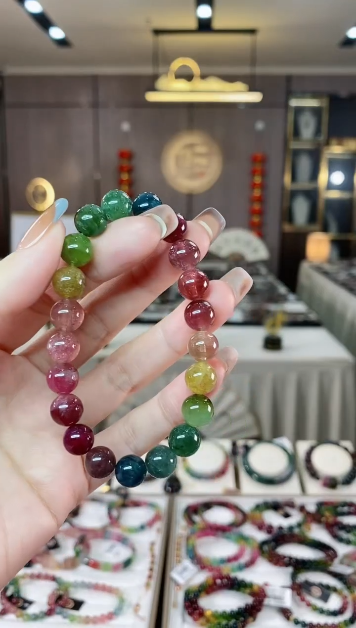 【闪购商品】碧玺单圈手串9mm+未镶嵌一物一证dan