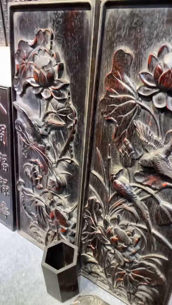 木紫檀拆件雕刻板以直播间实物为准微瑕老物件