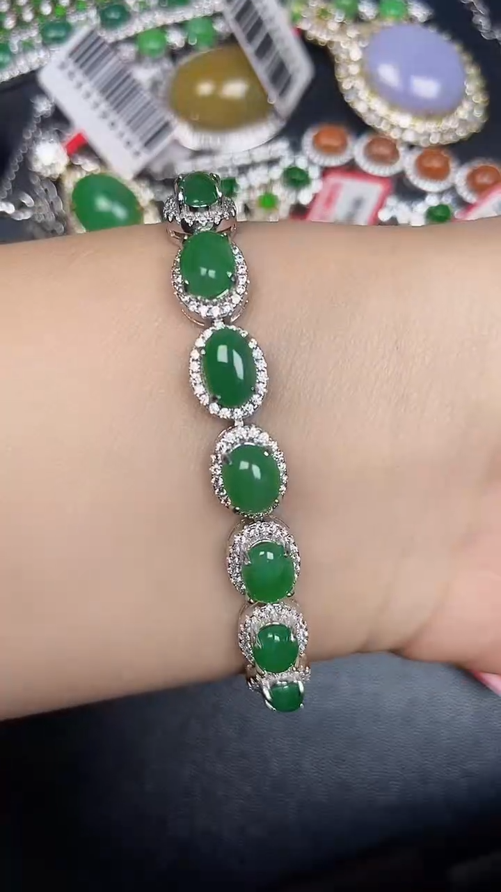 银S925镶嵌戒指翡翠2690