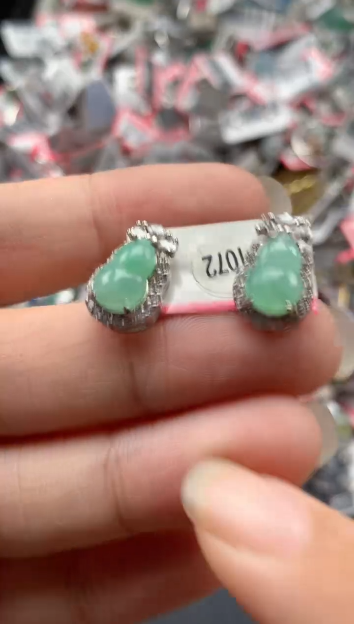 银S925镶嵌戒指翡翠天然A货缅甸翡翠