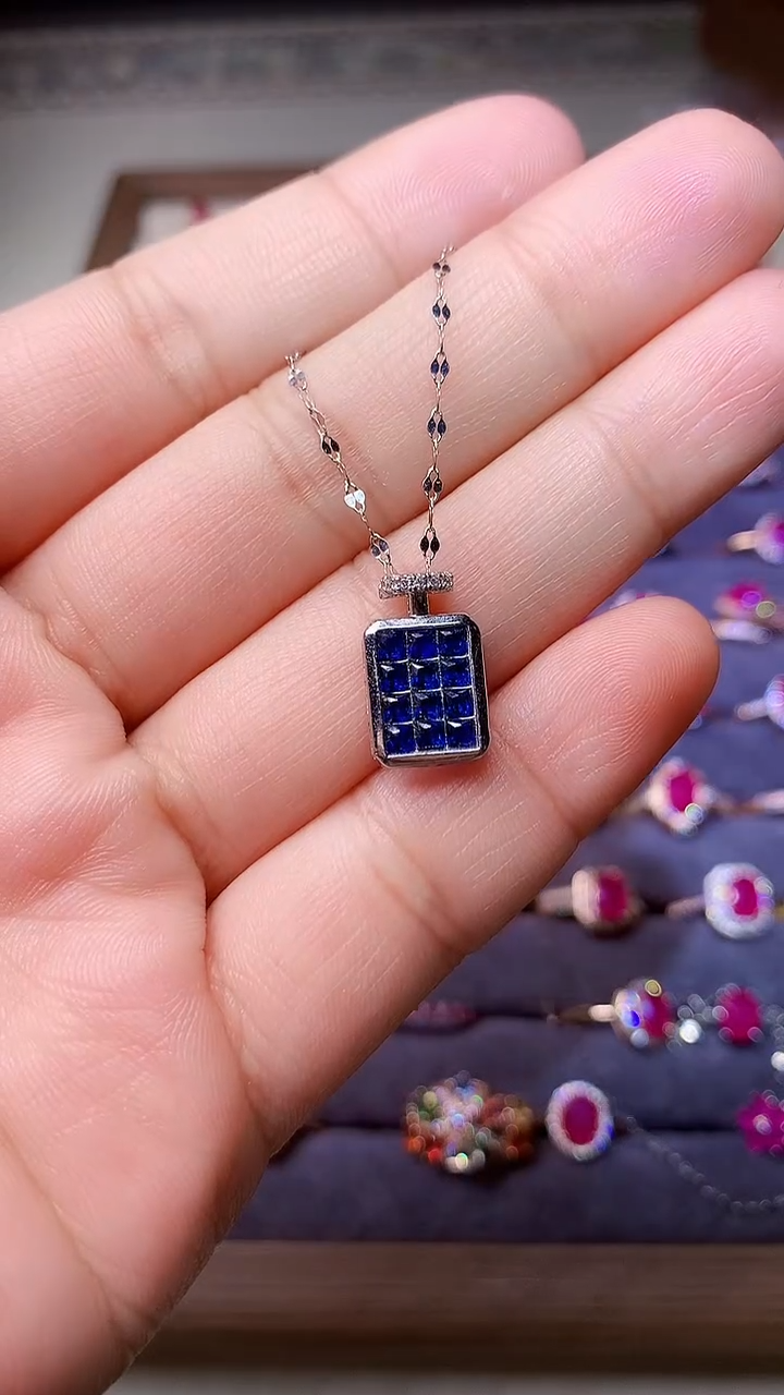 【闪购商品】蓝宝石颈饰银S925镶嵌0000
