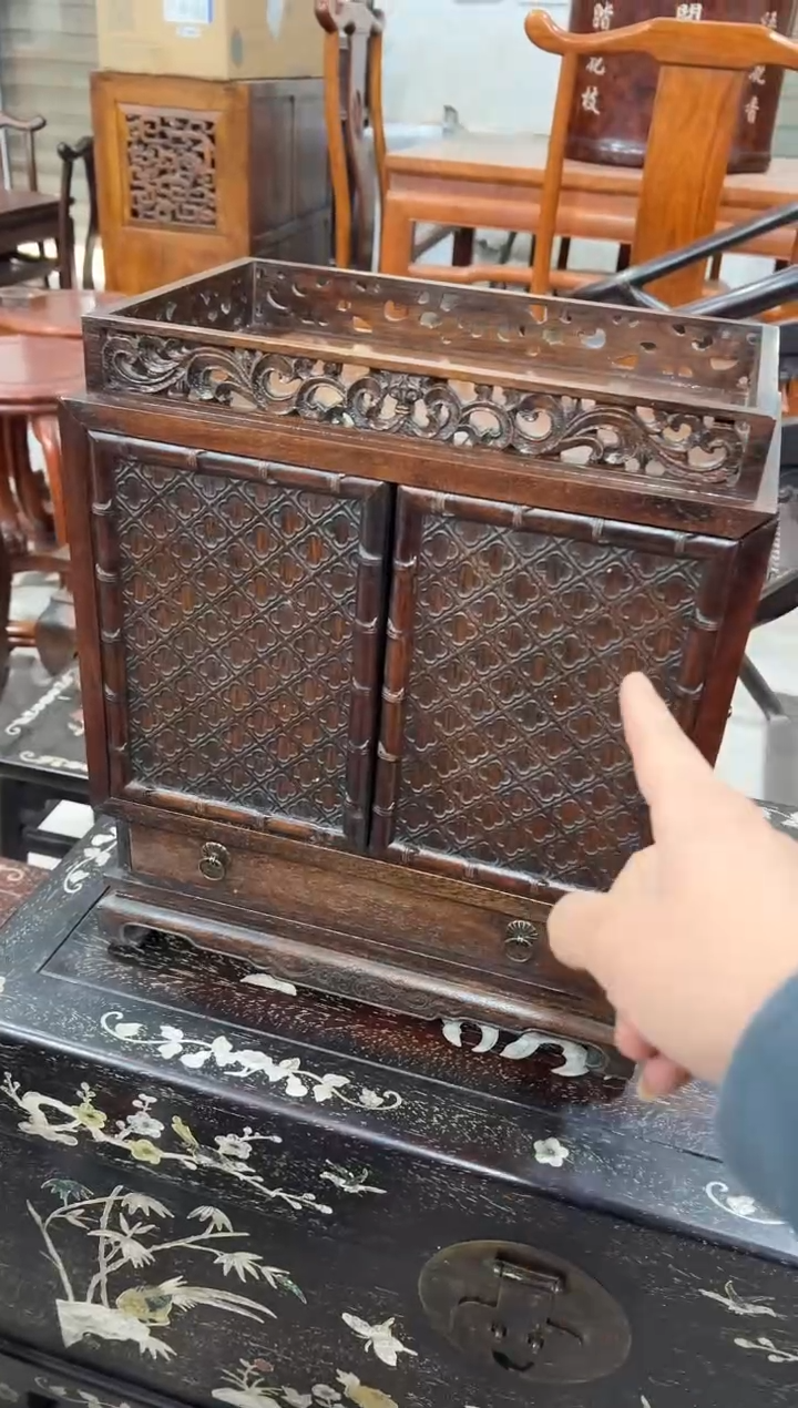 花梨木高围栏抽拉箱