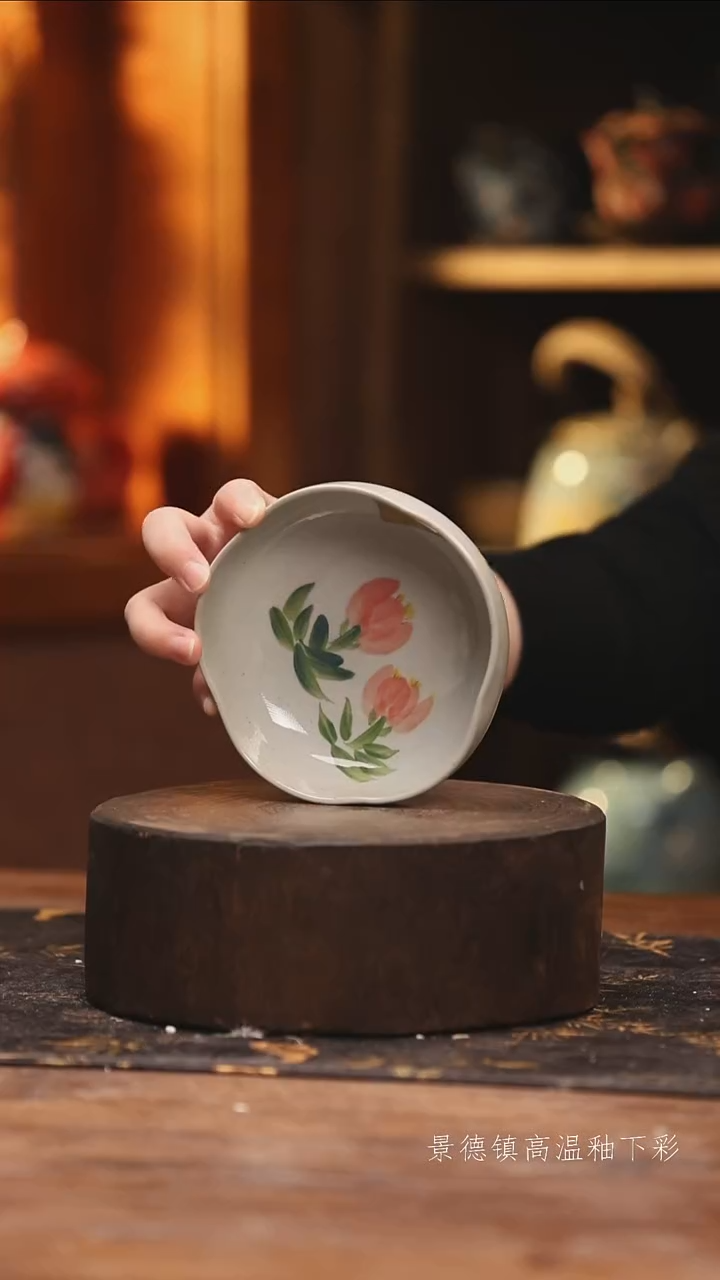 陶瓷景德镇高温釉下手绘陶瓷@L459@