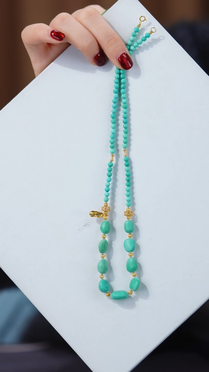 【闪购商品】绿松石项链18K金镶嵌1