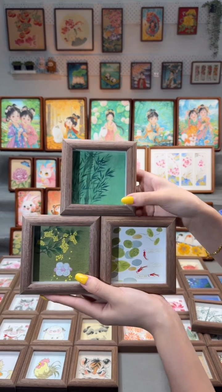国画桂花兔 绿意翠竹 金钱草 一组11