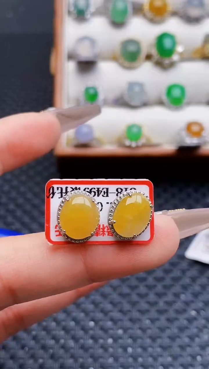 银S925镶嵌戒指翡翠8573