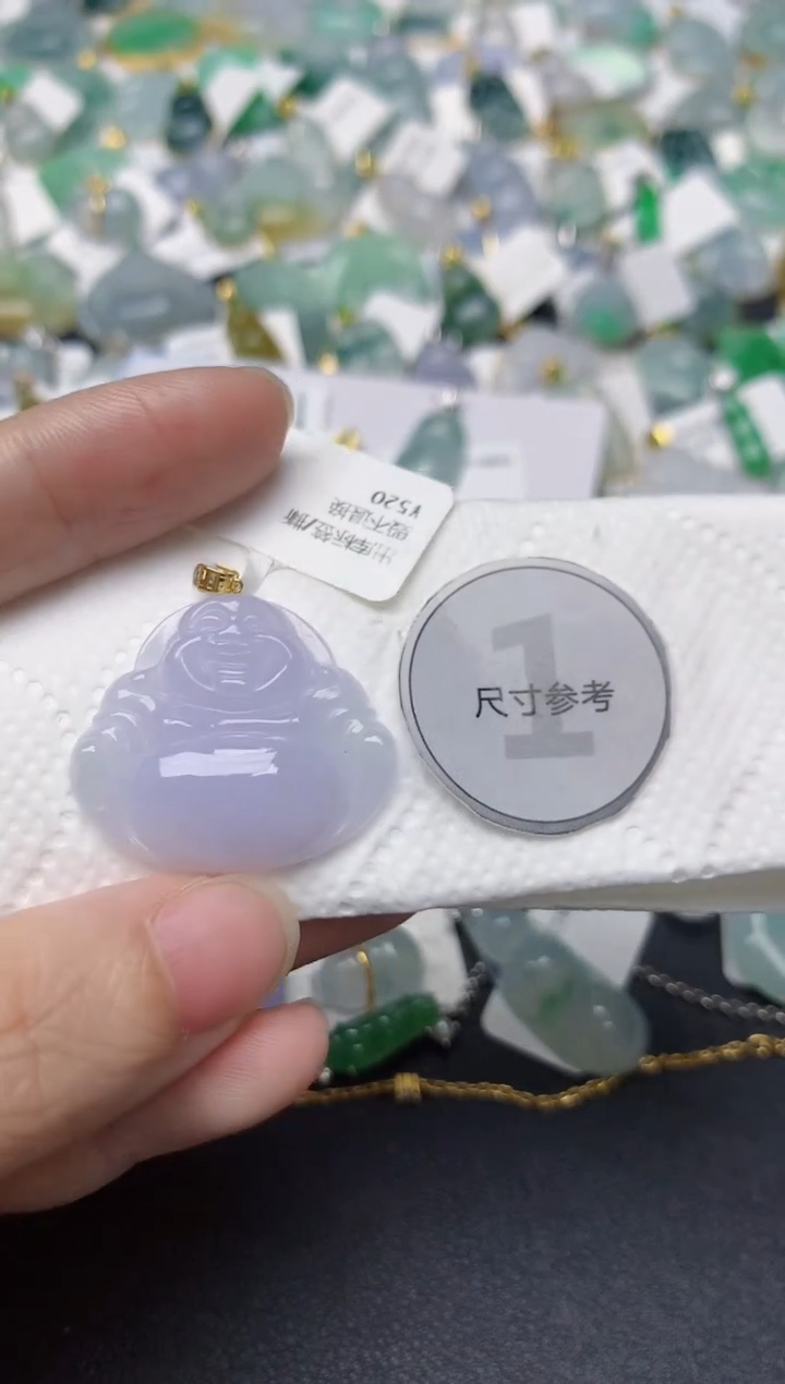 颈饰18K金镶嵌翡翠天然缅甸A货翡翠