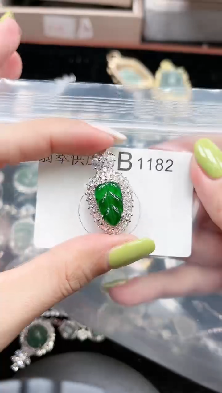 【闪购商品】翡翠颈饰未镶嵌1182赠皮绳
