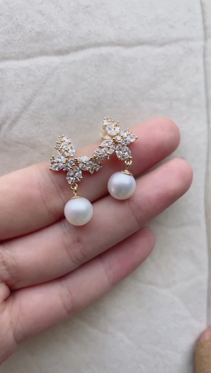 【闪购商品】淡水珍珠耳饰银S925镶嵌Y33