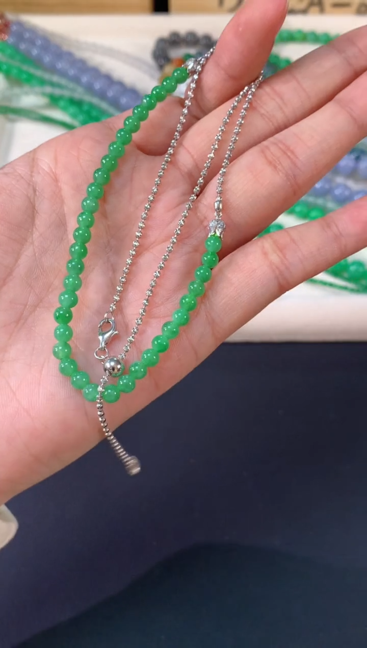 【闪购商品】翡翠项链18K金镶嵌A609|(多样性发货）拍一发一