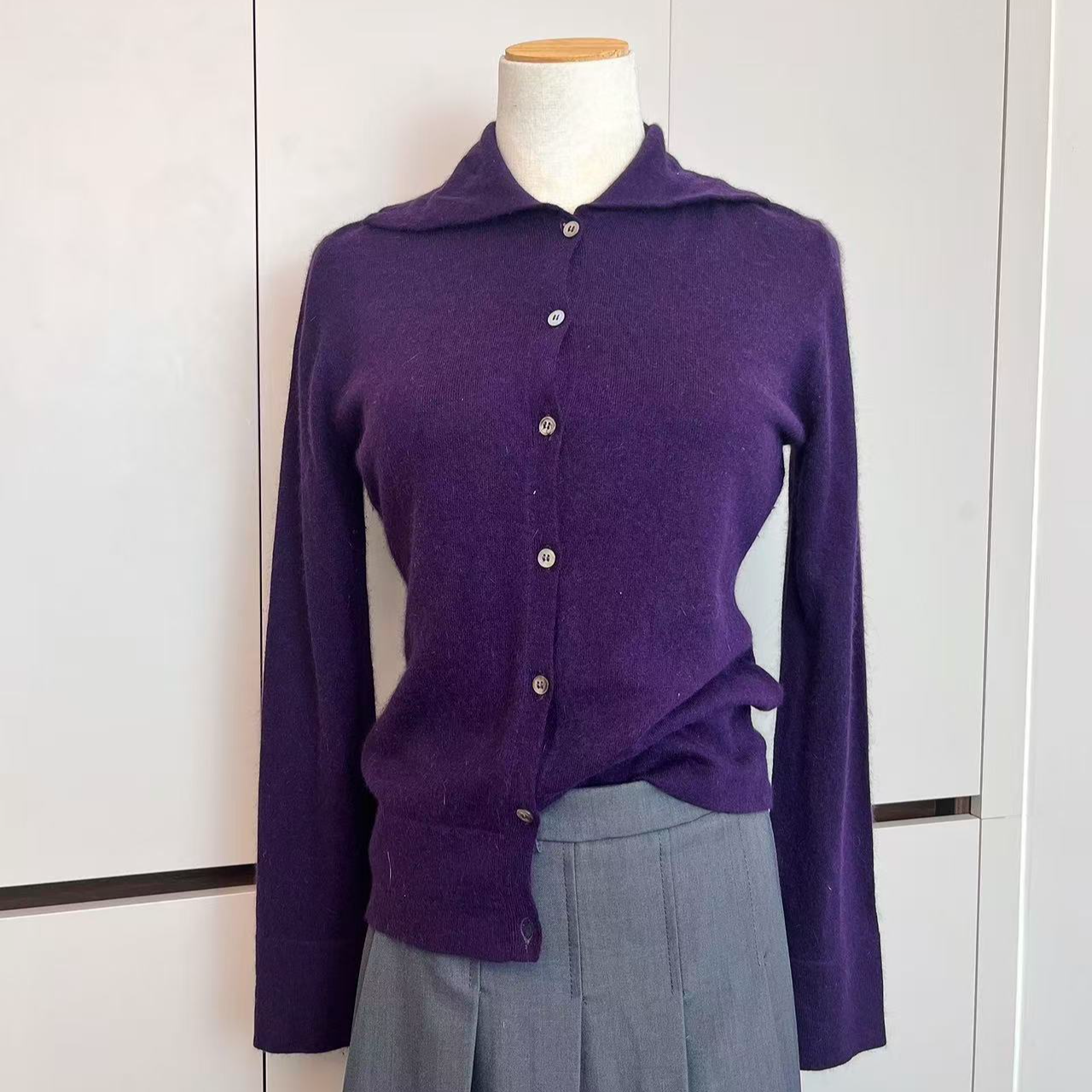 Vintage秋冬针织显瘦长袖百搭秋冬冬季条纹打底毛衣外套