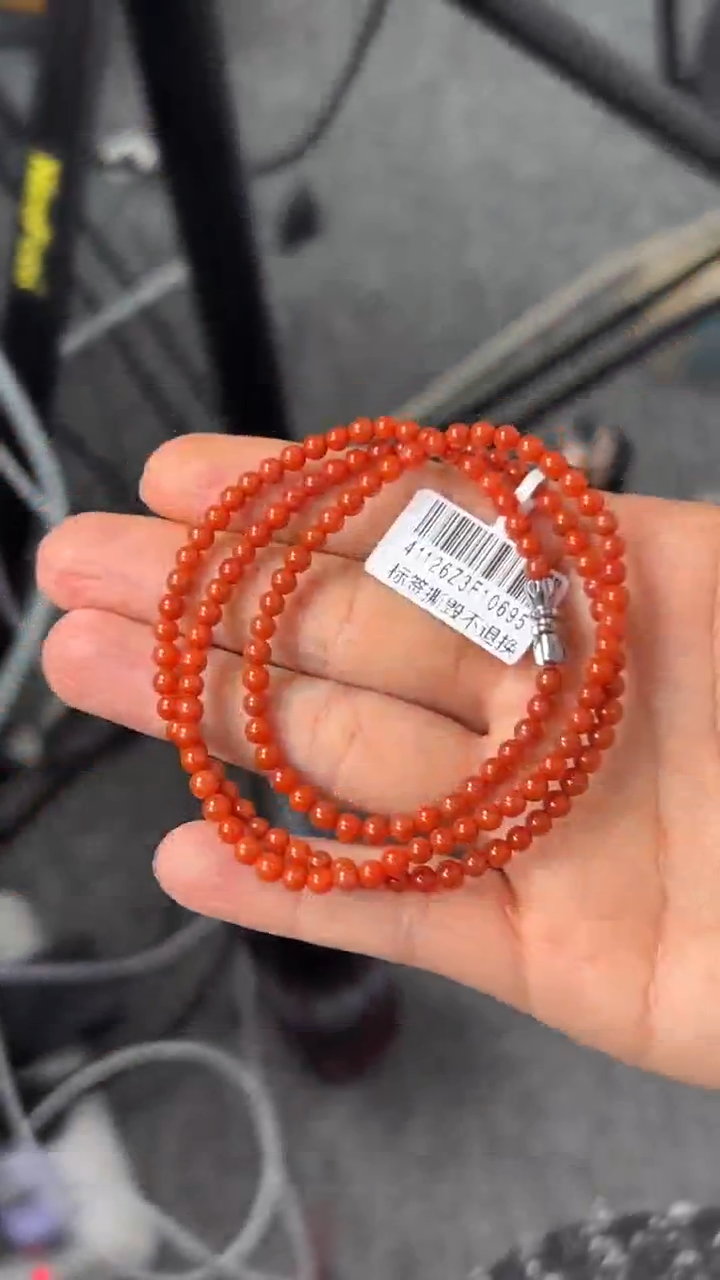 【闪购商品】南红玛瑙手串未镶嵌原矿无优化冷水河3mm妈妈链
