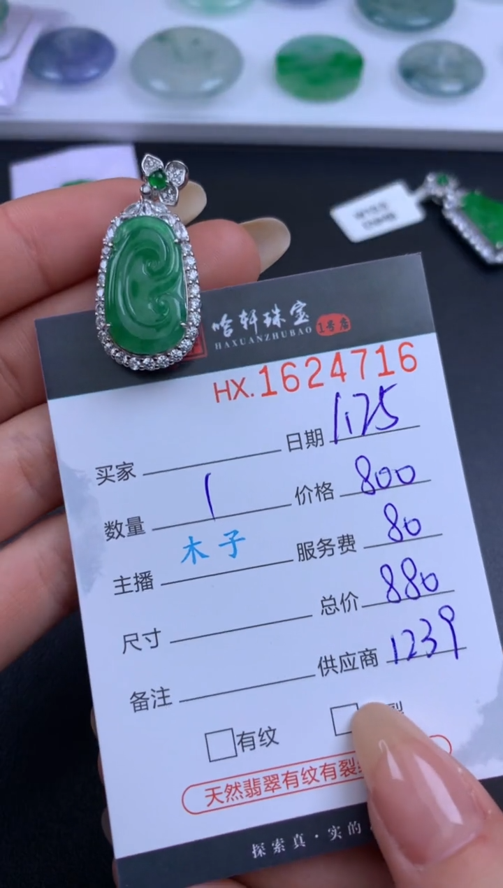 【闪购商品】翡翠挂件未镶嵌哈轩 挂件1