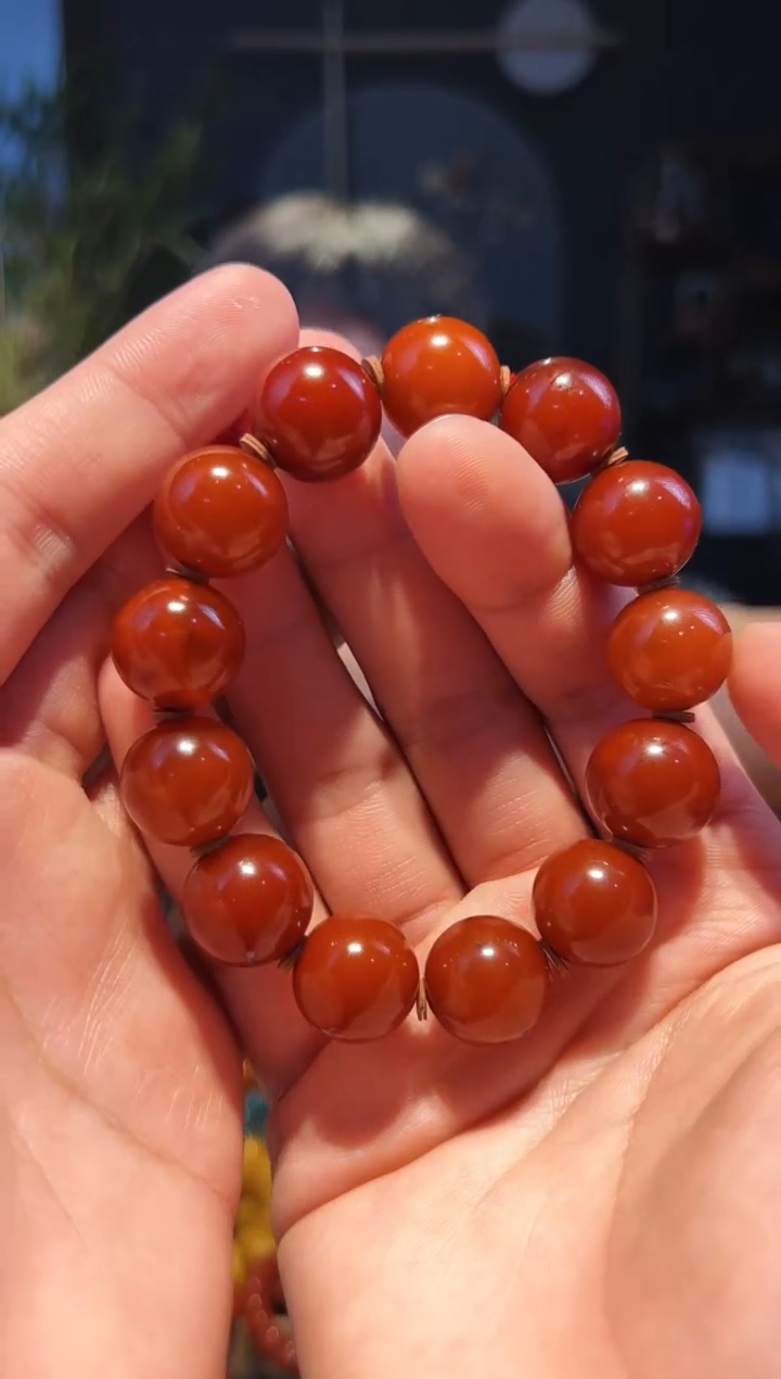 未镶嵌蜜蜡手串16+单圈