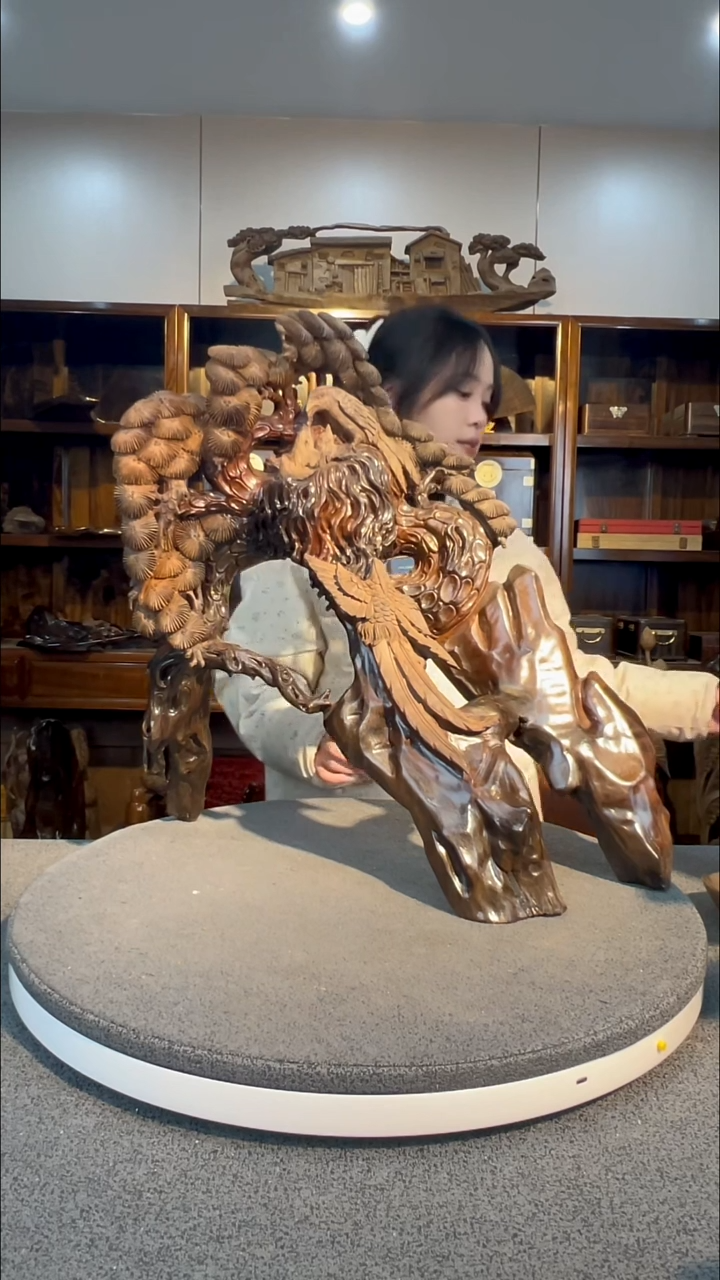 【闪购商品】金丝楠木雕鸟语花香