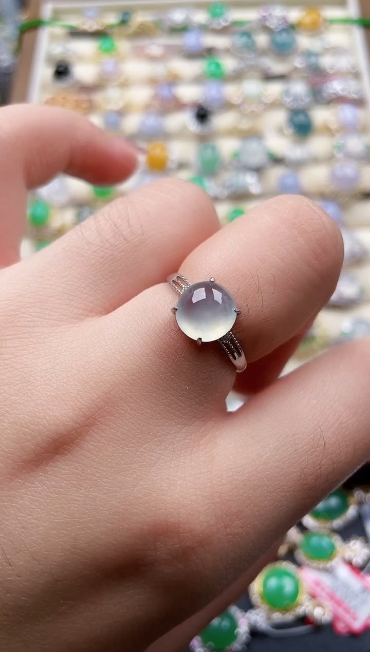 银S925镶嵌戒指翡翠263