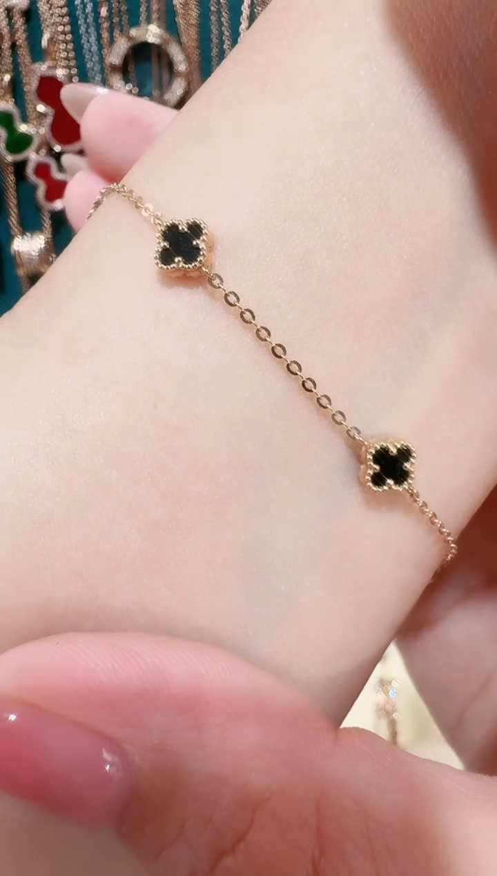 【闪购商品】玛瑙/玉髓手链18K金镶嵌手链