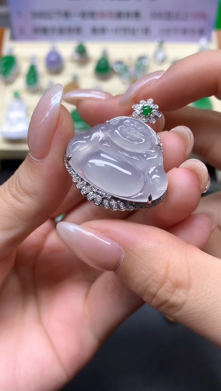 【闪购商品】翡翠吊坠(不含链)18K金镶嵌吊坠|6850+685