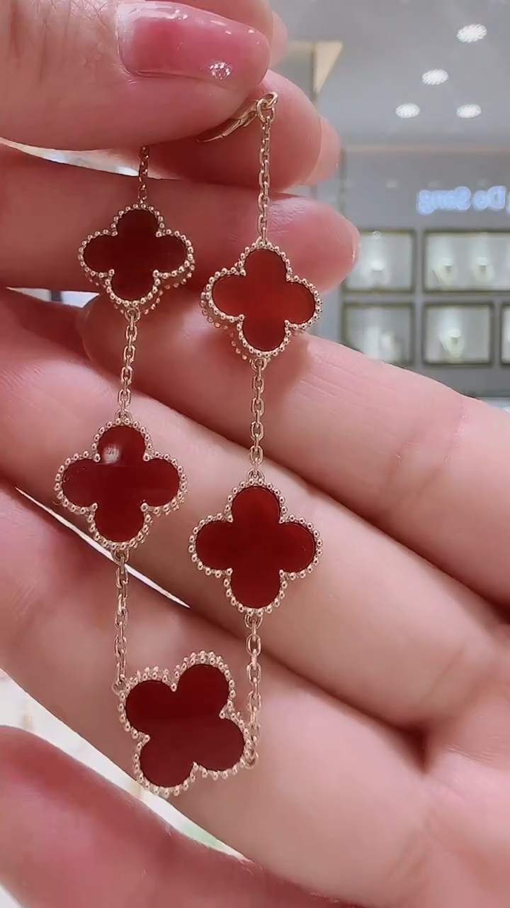 【闪购商品】玛瑙/玉髓手链18K金镶嵌手链13mm