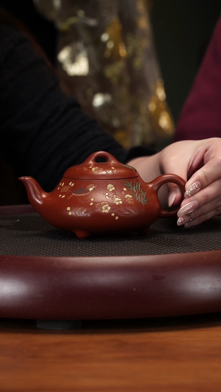 【闪购商品】紫砂茶壶3-2JYH汉棠石瓢龙山朱砂250cc