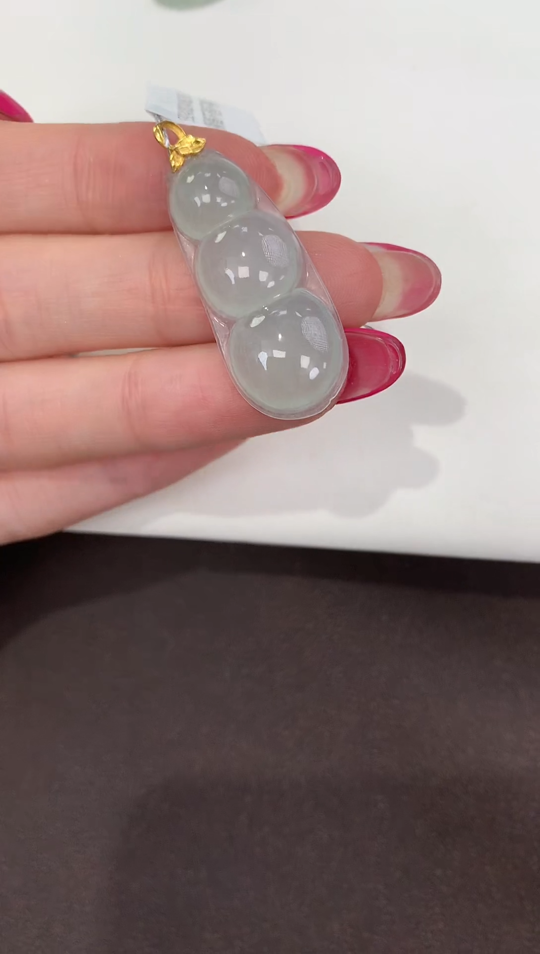 颈饰18K金镶嵌翡翠缅甸a货翡翠