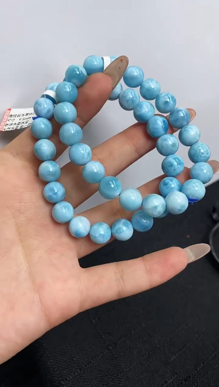 针钠钙石（海纹石）未镶嵌手串手串431多样性发其一