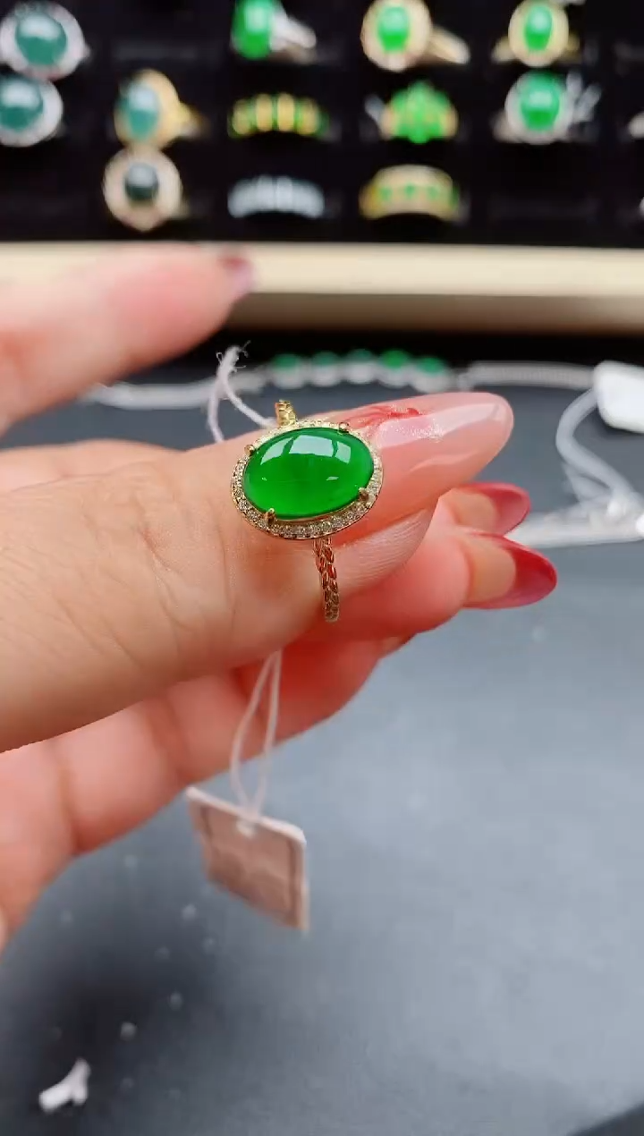 【闪购商品】翡翠戒指银S925镶嵌580550