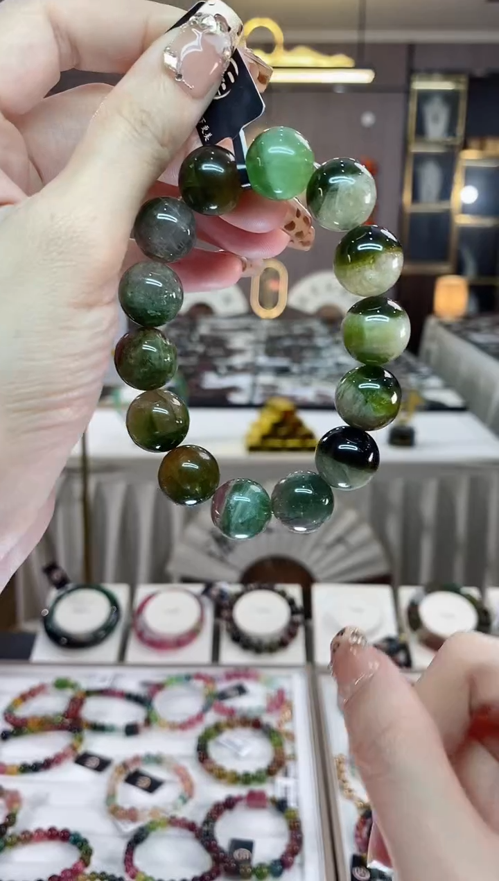 【闪购商品】碧玺西瓜单圈手串14mm+未镶嵌一物一证dan