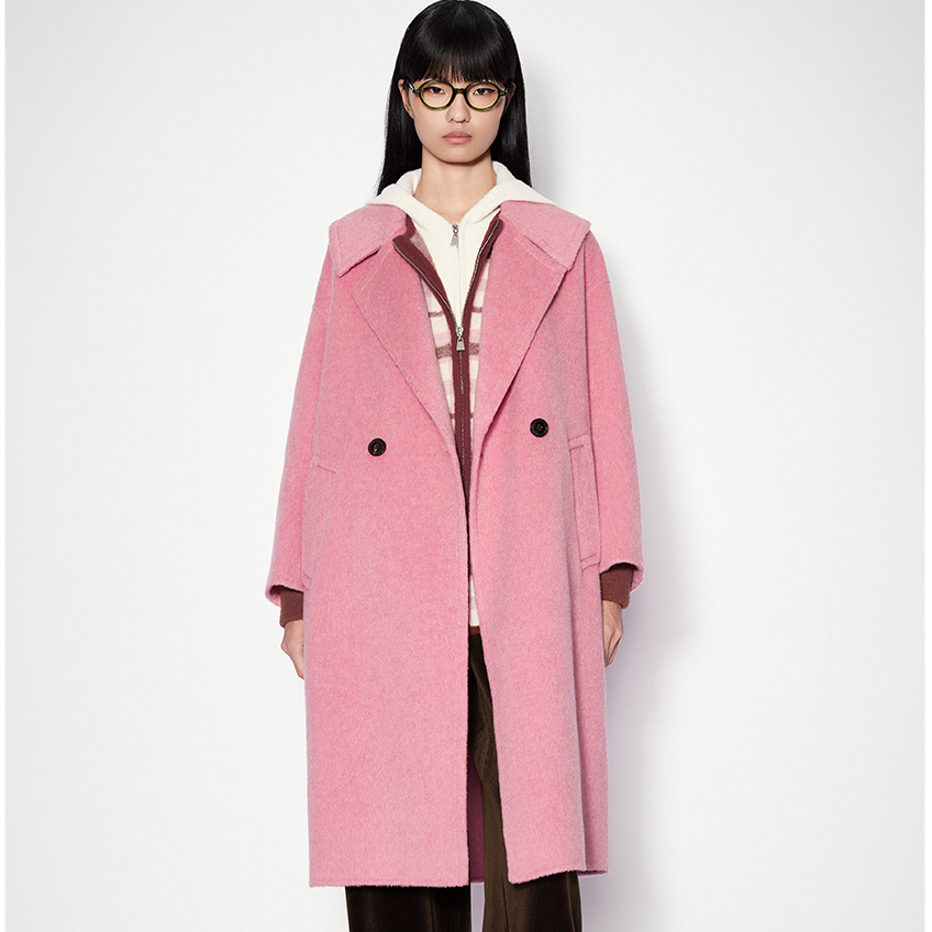 SALT.P可颜新款绵羊毛骆驼绒重磅双面呢大衣AC34580010