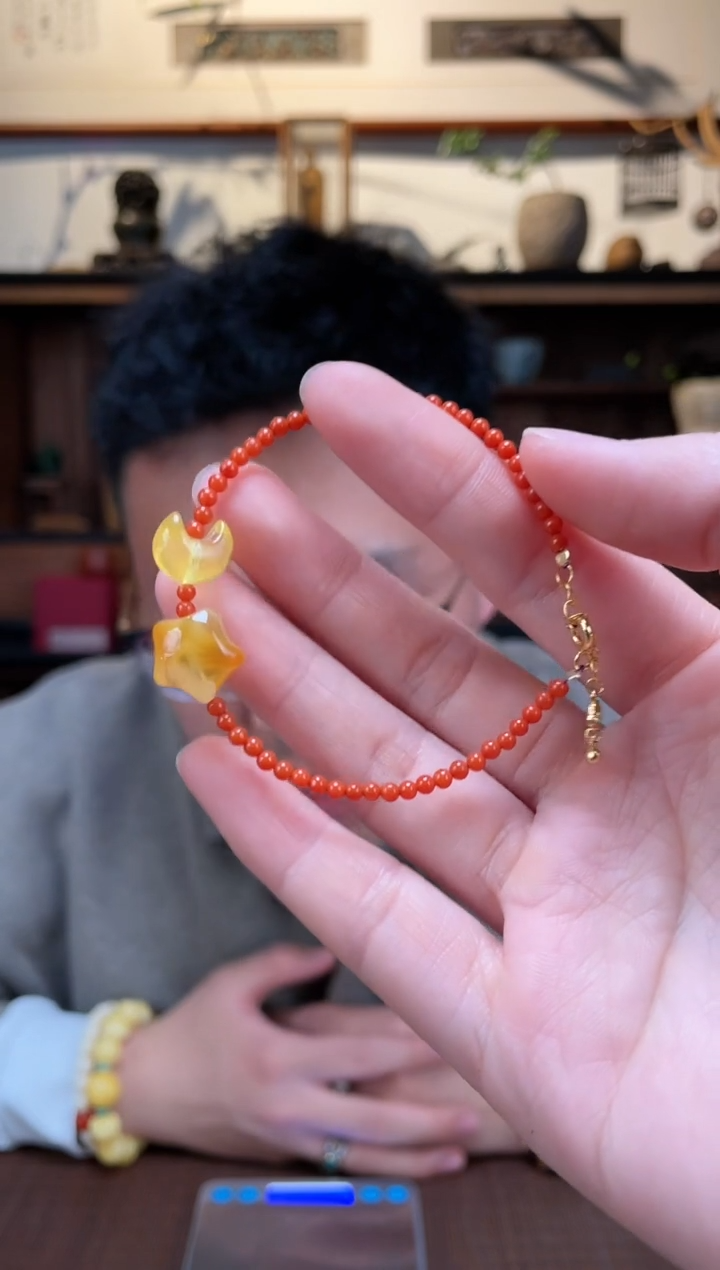 【闪购商品】南红玛瑙手链银S925镶嵌南红手链YX