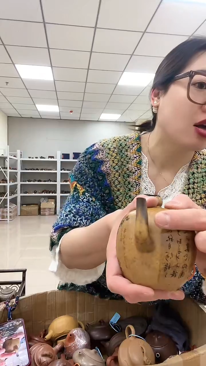 【闪购商品】紫砂茶壶段泥柴烧八方刻绘美人肩