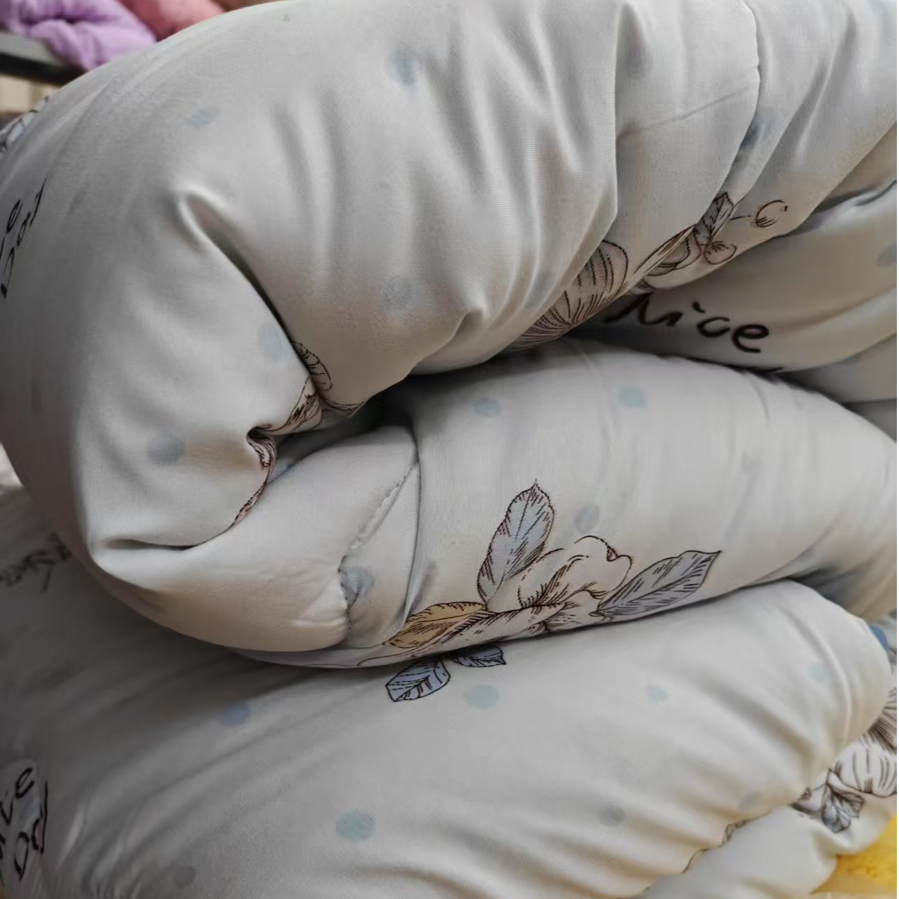 2米*2.3米【蓝莓木槿春秋被】双人加大春秋被