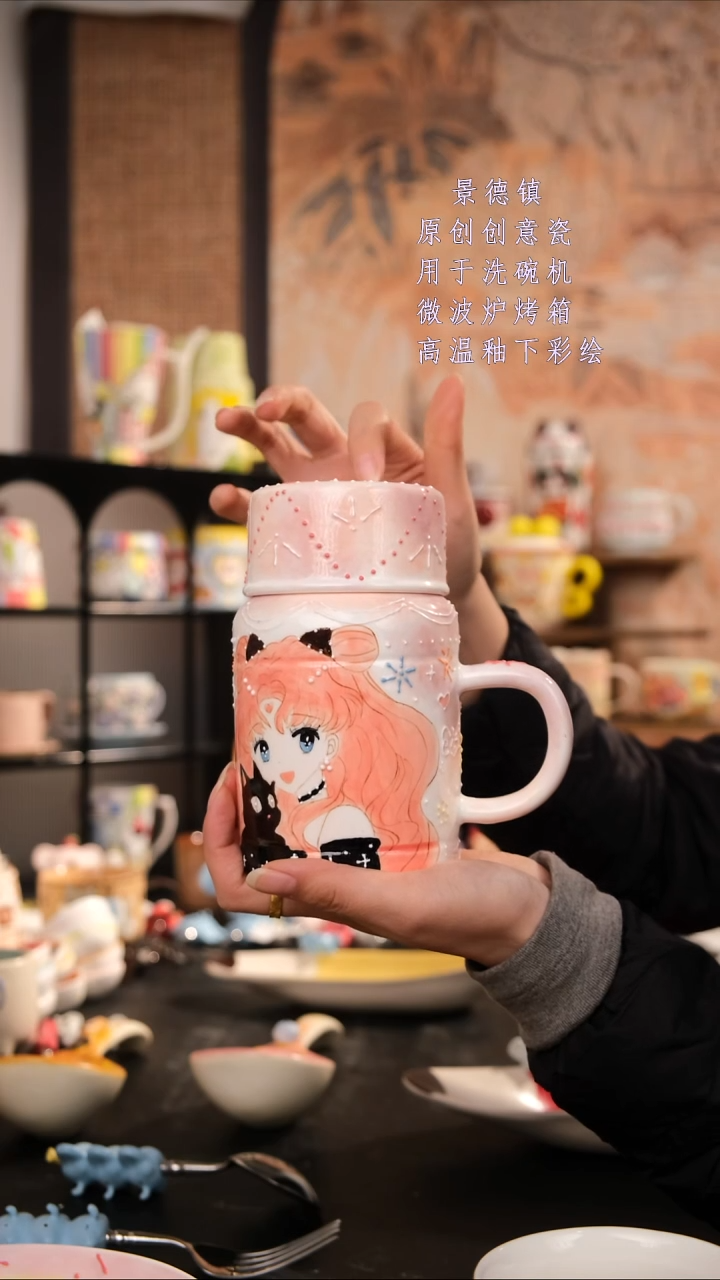 摆件陶旺的可以手工手绘设计师款