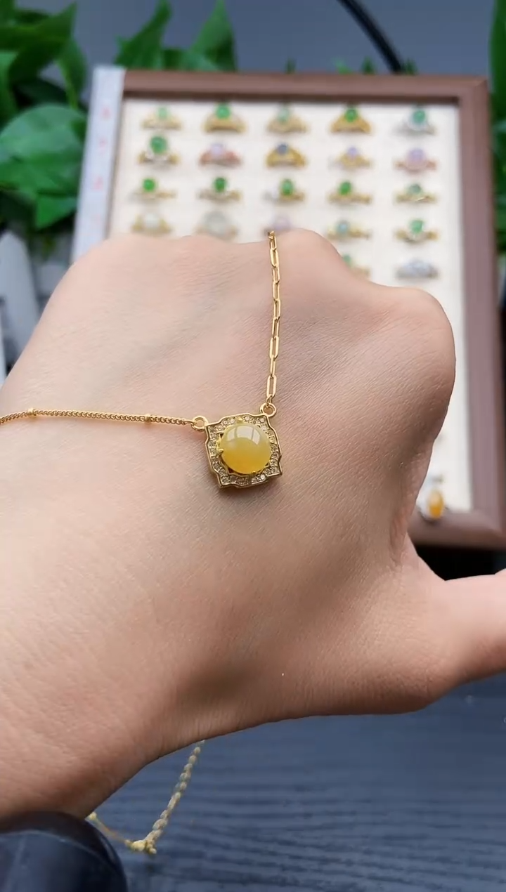 颈饰银S925镶嵌翡翠12