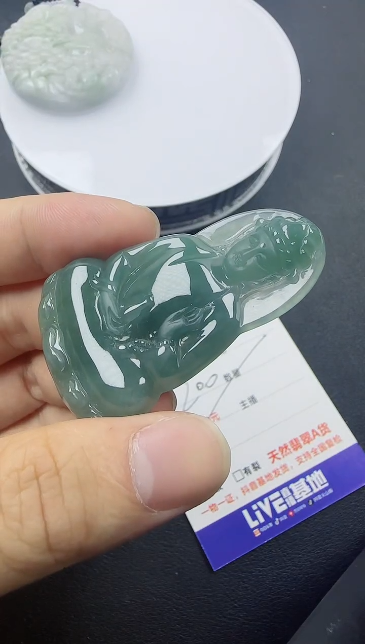 【闪购商品】翡翠颈饰未镶嵌翡翠素衣观音11111