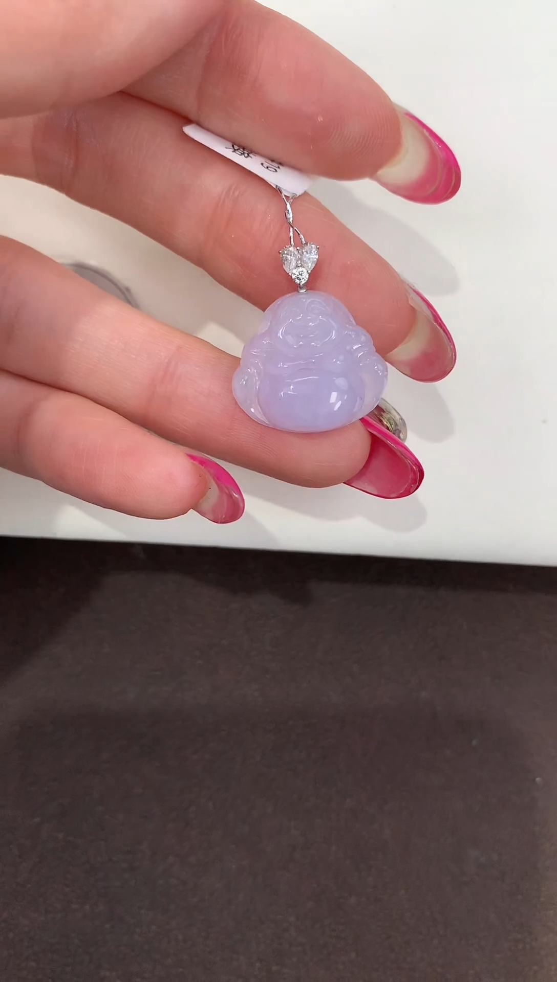 颈饰18K金镶嵌翡翠缅甸a货翡翠